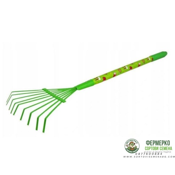 Детско гребло за листа с дълга дръжка - 74 см