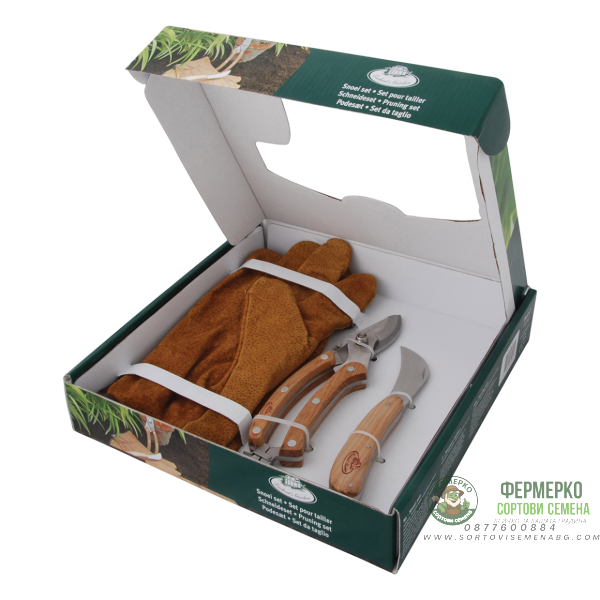 Комплект за резитба от неръждаема стомана Esschert Design – 3 части (ръкавици,ножица,нож) Комплект за резитба от неръждаема стомана Esschert Design – 3 части (ръкавици,ножица,нож)