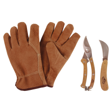 Комплект за резитба от неръждаема стомана Esschert Design – 3 части (ръкавици,ножица,нож)