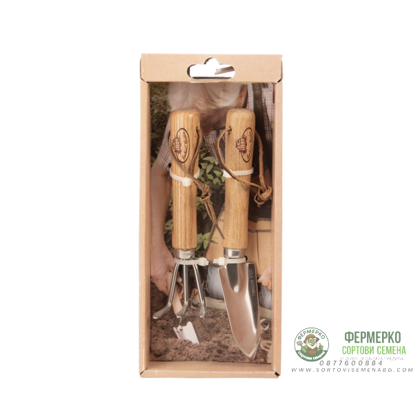 Комплект градински инструменти от неръждаема стомана Esschert Design - 2 части (лопатка и гребло)