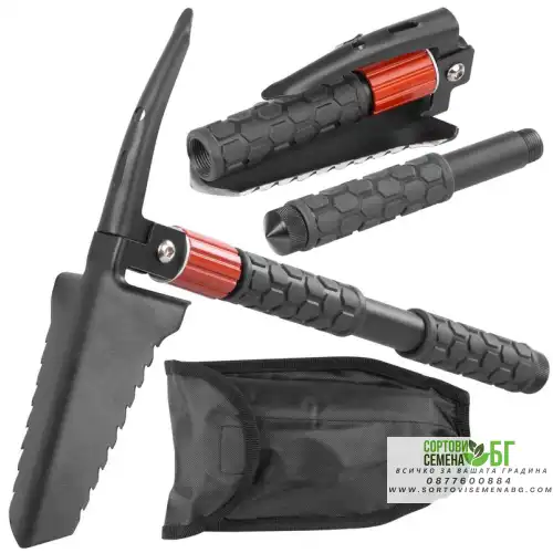 Mногофункционална сгъваема лопата с огниво и текстилен калъф Mногофункционална сгъваема лопата с огниво и текстилен калъф