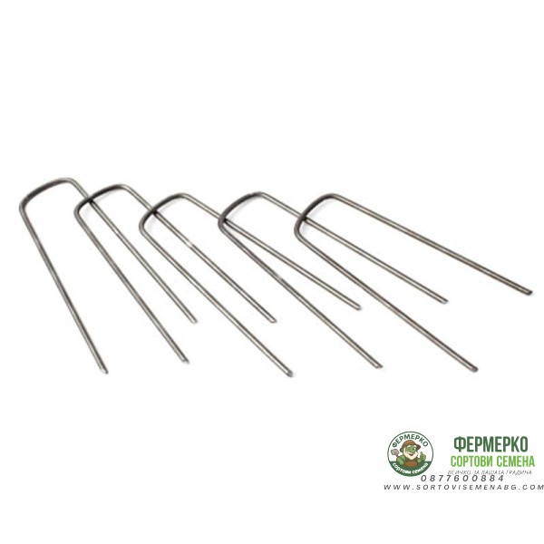 Пакет 40 броя метални скоби за закрепване на покривала / 4х15 см