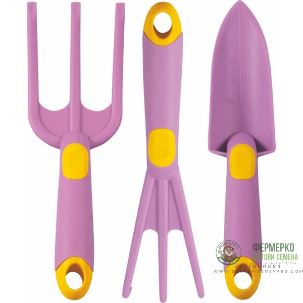 Комплект градински инструменти Малък градинар Rampik Лилав