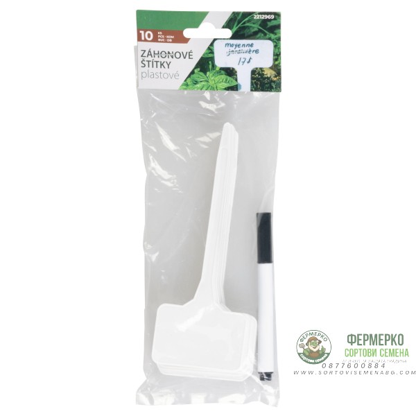 Табелки за надписване + маркер - 10 броя