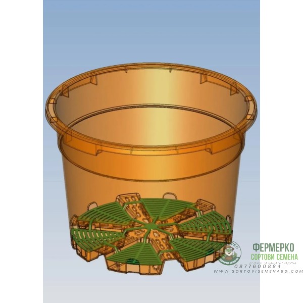 Саксия за отглеждане на боровинки с дренажна мрежа 40л