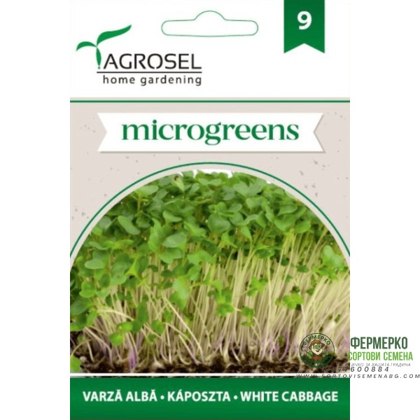 Семена за Микро Бяло зеле (Brassica oleracea var capitata) - 8 гр
