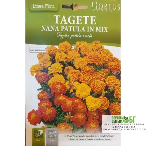 Тагетес Френски Джудже Микс / Tagetes patula-erecta