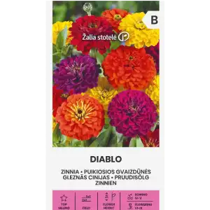 Циния Двойна Микс Диабло Zinnia elegans dahlienflora