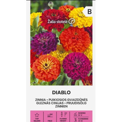 Циния Двойна Микс Диабло / Zinnia elegans dahlienflora