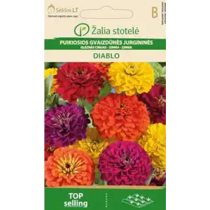 Циния Двойна Микс Диабло / Zinnia elegans dahlienflora