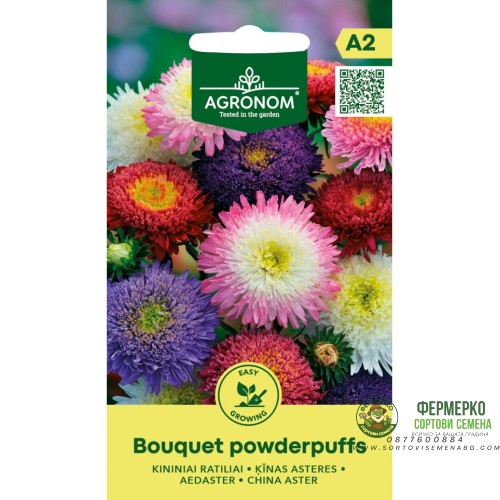 Астри Двуцветни Микс Bouquet powderpuffs