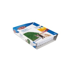 Трева за котки от ечемичени семена в тарелка Trixie - 100 гр