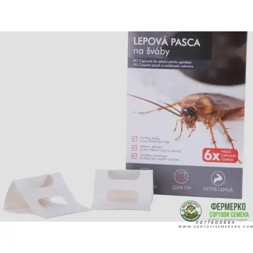 Капан с лепило за хлебарки, щурци и други нелетящи насекоми (6 броя капани)