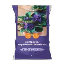 Почва за Теменужки, Бегонии и Каменно цвете Saintpaulia, Begonia and Gloxsinia soil - 4 кг