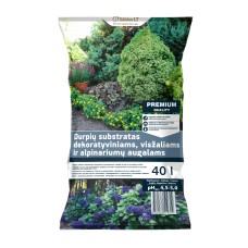 Торфен субстрат за декоративни иглолистни, рододендрони, вечнозелени и скални растения 40 л