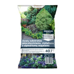 Торфен субстрат за декоративни иглолистни, рододендрони, вечнозелени и скални растения 40 л