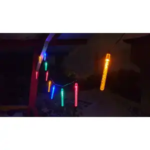 Соларнa LED лампa тип гирлянд за градина (комплект - 10бр. стикове) - Цветни