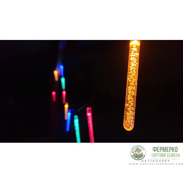 Соларнa LED лампa тип гирлянд за градина (комплект - 10бр. стикове) - Цветни