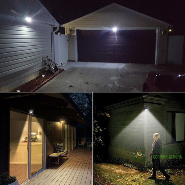 Соларен LED аплик 3W 6500K черен със сензор