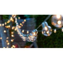 Соларнa LED лампa за градина (комплект - 10бр. крушки) топла бяла светлина