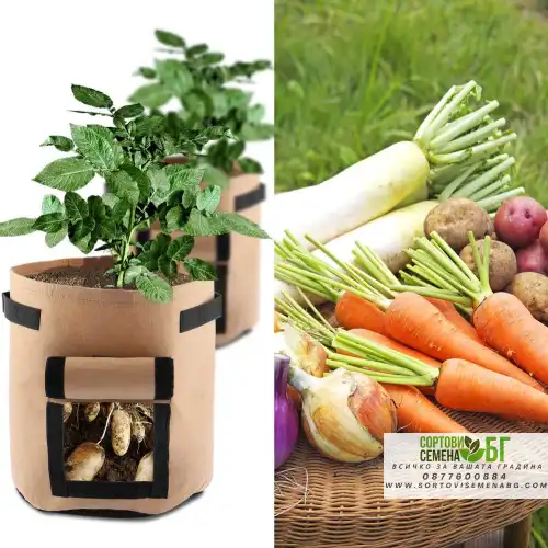 Торба (Чанта) за отглеждане на зеленчуци (картофи, моркови, пащърнак и др.) Торба (Чанта) за отглеждане на зеленчуци (картофи, моркови, пащърнак и др.)