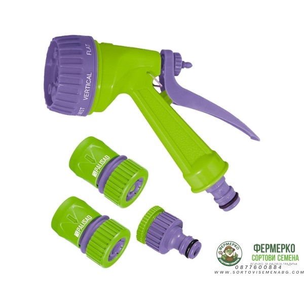 Комплект свързване на маркуч 3 4 с пистолет за поливане 7 функции Palisad