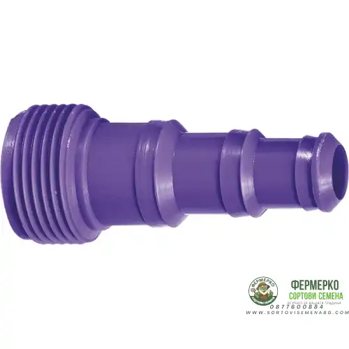 Адаптер за маркуч 1 2-3 4, външна резба 3 4, пластмасов