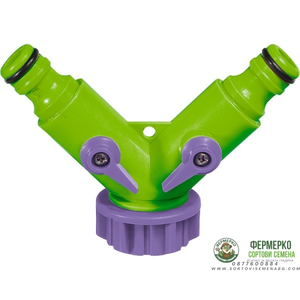 Разклонител 2-канален, регулируем, вътрешна резба 3 4, пластмасов