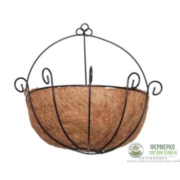 Стенна кашпа (Ковано желязо с кокос)