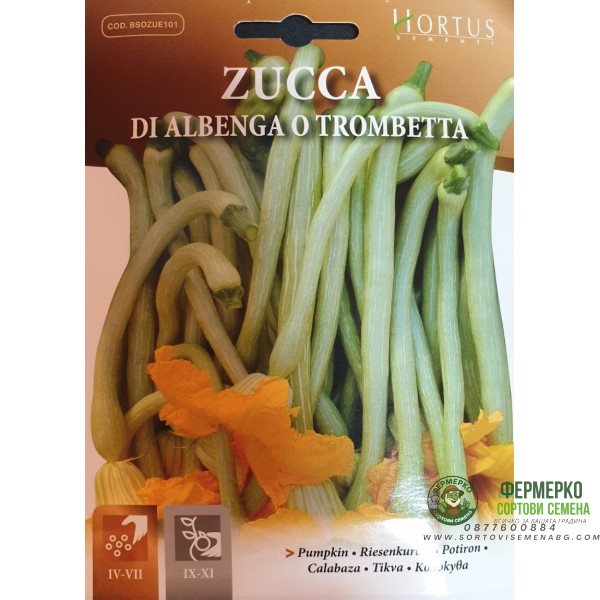 Тиква Албенга Tромпет (дълга, ядливи цветове) Trombetta di Albenga
