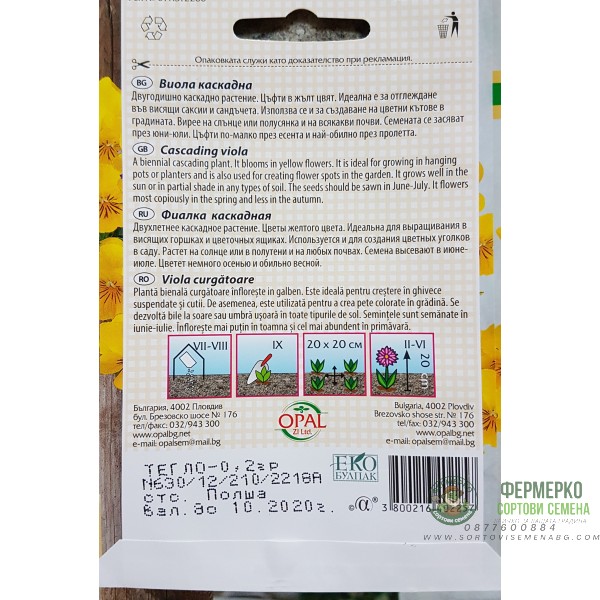 Семена от каскадна Виола (жълта)