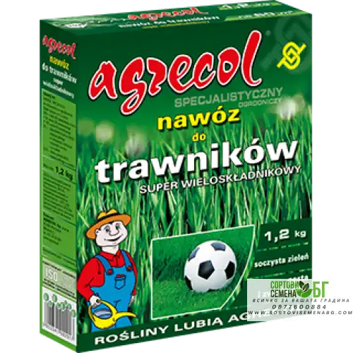 Agrecol - Тор за тревни площи - бърз килимен ефект - 1,2 кг Agrecol - Тор за тревни площи - бърз килимен ефект - 1,2 кг