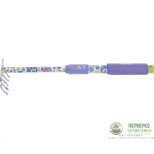 Гребло 5-зъба с удължена гумирана дръжка