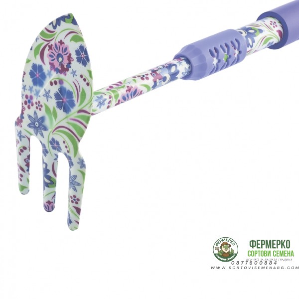 Мотичка комбинирана листо и три зъба с удължена гумирана дръжка