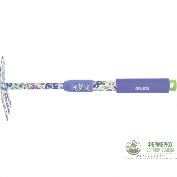 Мотичка комбинирана листо и три зъба с удължена гумирана дръжка