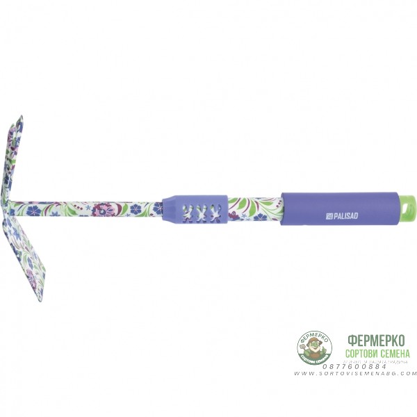 Мотичка комбинирана трапец и три зъба с удължена гумирана дръжка