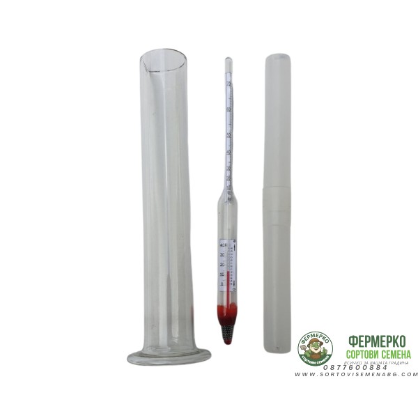 Спиртомер с температурна корекция + цилиндър