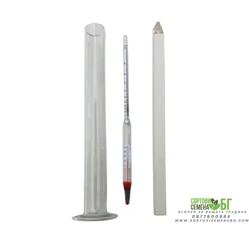 Спиртомер с температурна корекция 0–100° + цилиндър 250 мл Спиртомер с температурна корекция 0–100° + цилиндър 250 мл