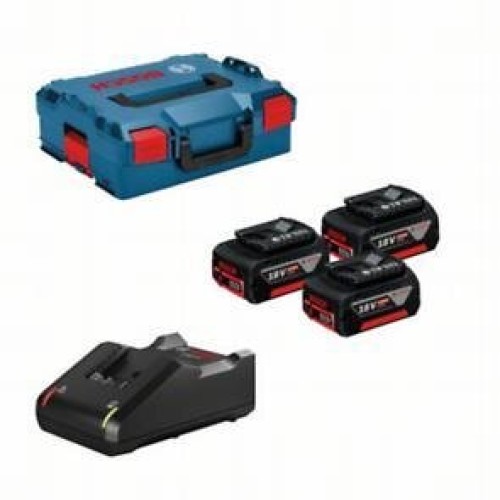 Bosch Акумулаторни батерии 3 x GBA 18V 5.0Ah + GAL 18V-40 в L-BOXX 136 (0615990L3T)